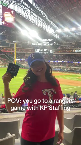 POV: You go to the Rangers game with KP Staffing ⚾️ Work fam > just coworkers 🙌 #Baseball #RangersGame #WorkPerks #TeamVibes #POV 