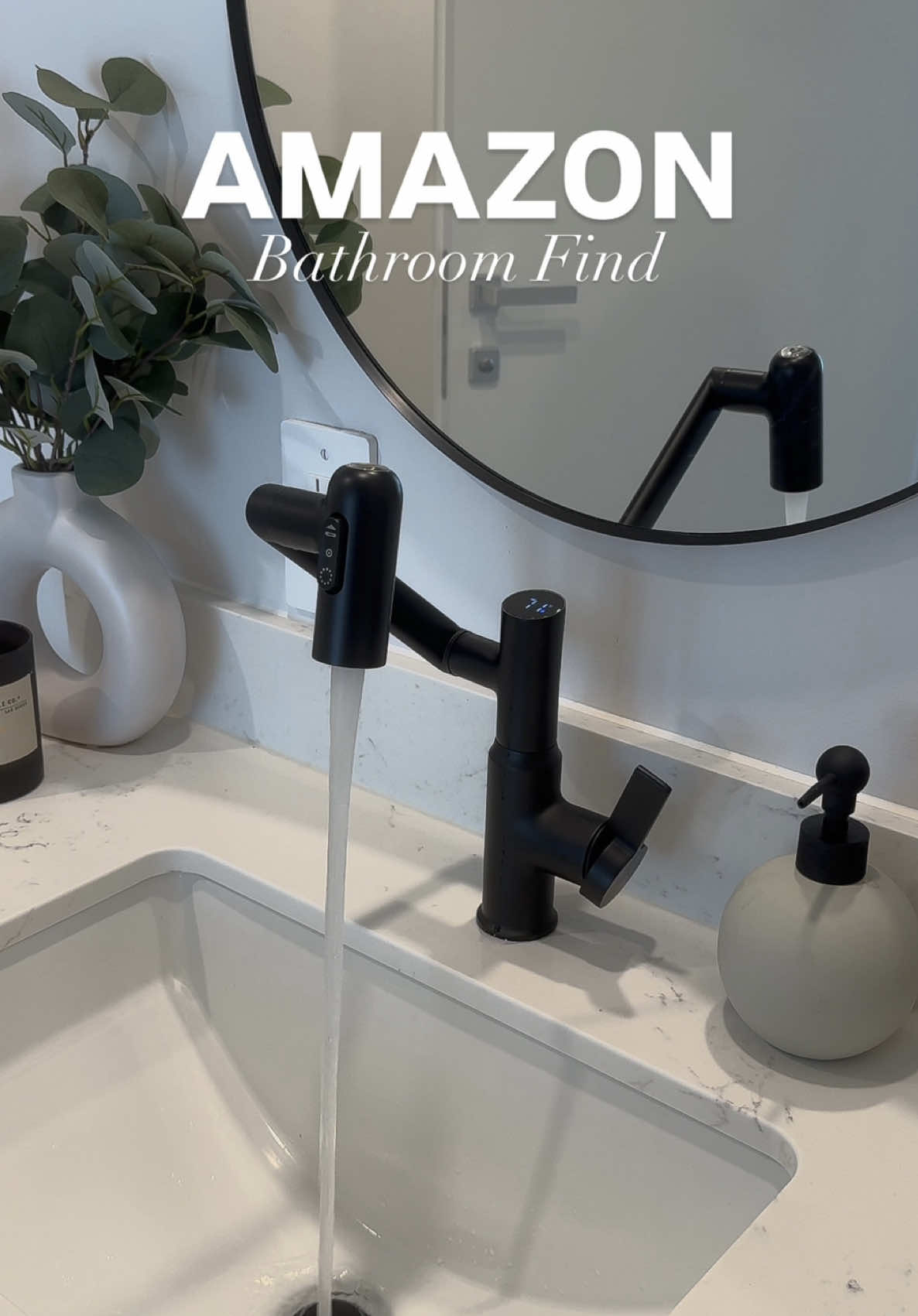 No more water everywhere, I’m obsessed!🚰💦 This faucet rotates for mess-free face washing & tooth brushing 😍🪥 Plus, it shows the exact water temp, has 3 spray modes ✨ and… you can install it yourself! 🙌 15% OFF with code STEPHN15, link in bio!🔗 @Lefton #amazonfinds #bathroomfaucet #bathroomfaucet #smarthome #amazonhome #homeimprovement #faucet 