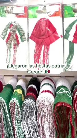✨🇲🇽 ¡Dale color patrio a tu celebración! 🎉 Corbatines, listones, boas, rebozos y parches llenos de estilo te esperan en Crearé. 📍 Visítanos en nuestras 4 sucursales y celebra en grande. #FiestasPatrias #Crearé #DecoraciónFestiva #VivaMéxico #IdeasCreativas 