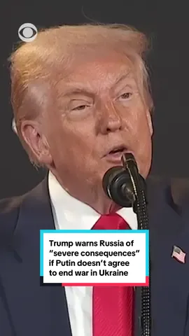 When asked by a reporter whether there will be consequences for Russian President Vladimir Putin if he doesn't agree to stop the war in Ukraine after he meets with President Trump in Alaska on Friday, Trump said, 