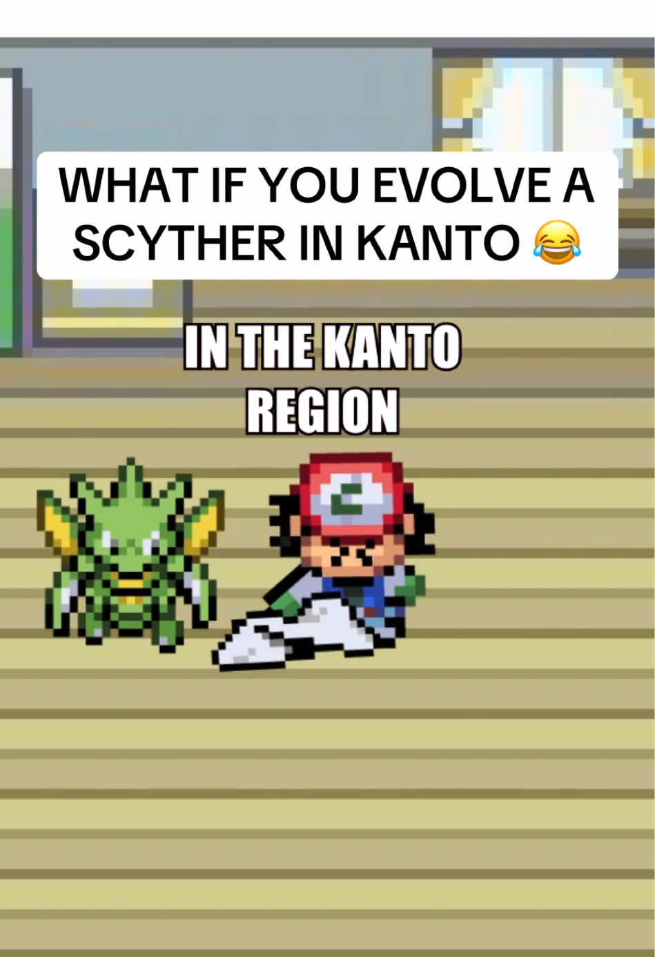 What if you evolve a SCYTHER in Kanto 😂 #pokemon #pokémon #ashketchum #pikachu #scyther     