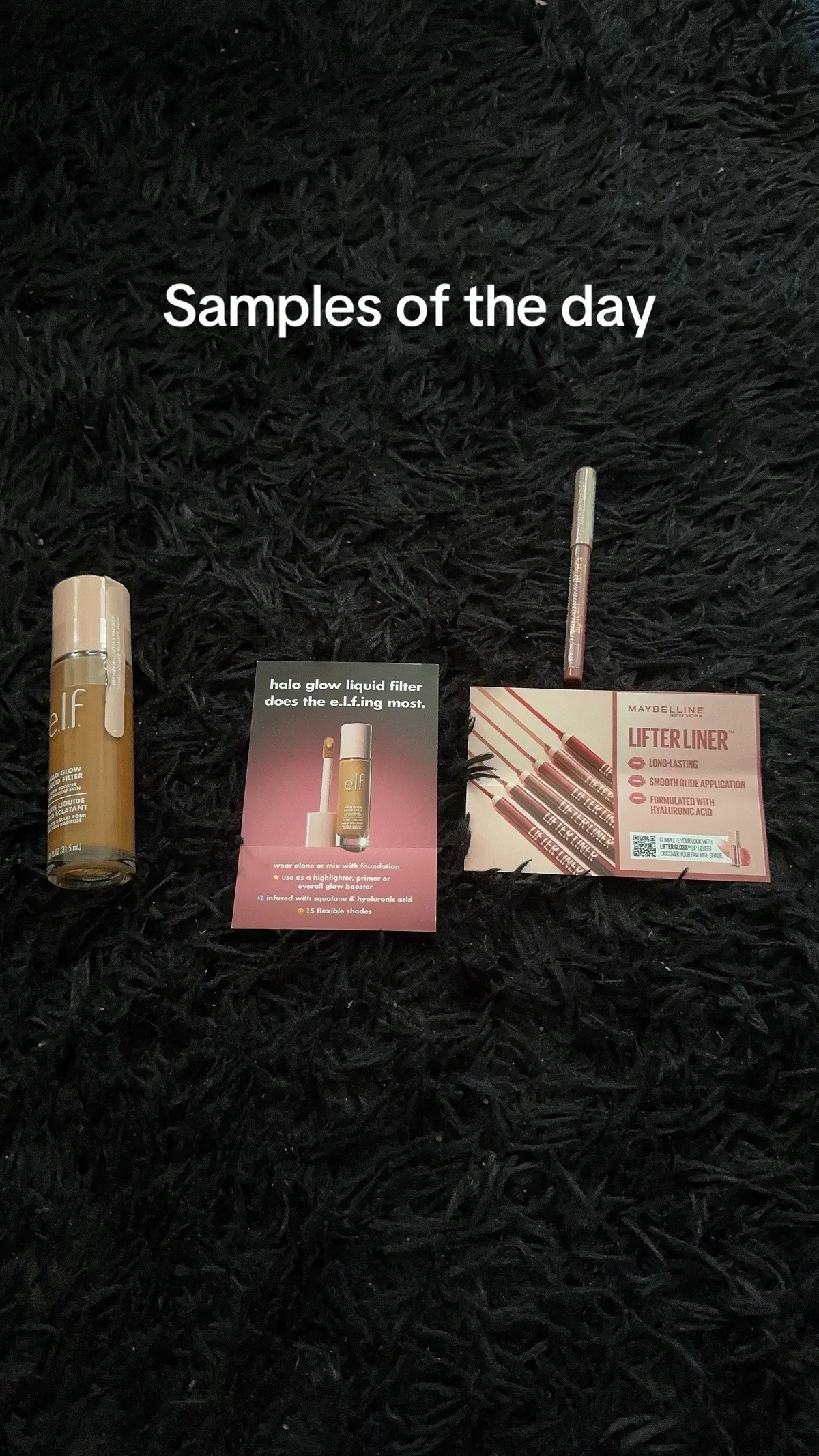 E.l.f halo glow sample arrived and maybelline lifter liner. Gifted By Maybelline#sampletok  #giftedbymabelline   #samples #fypppp #fyp 