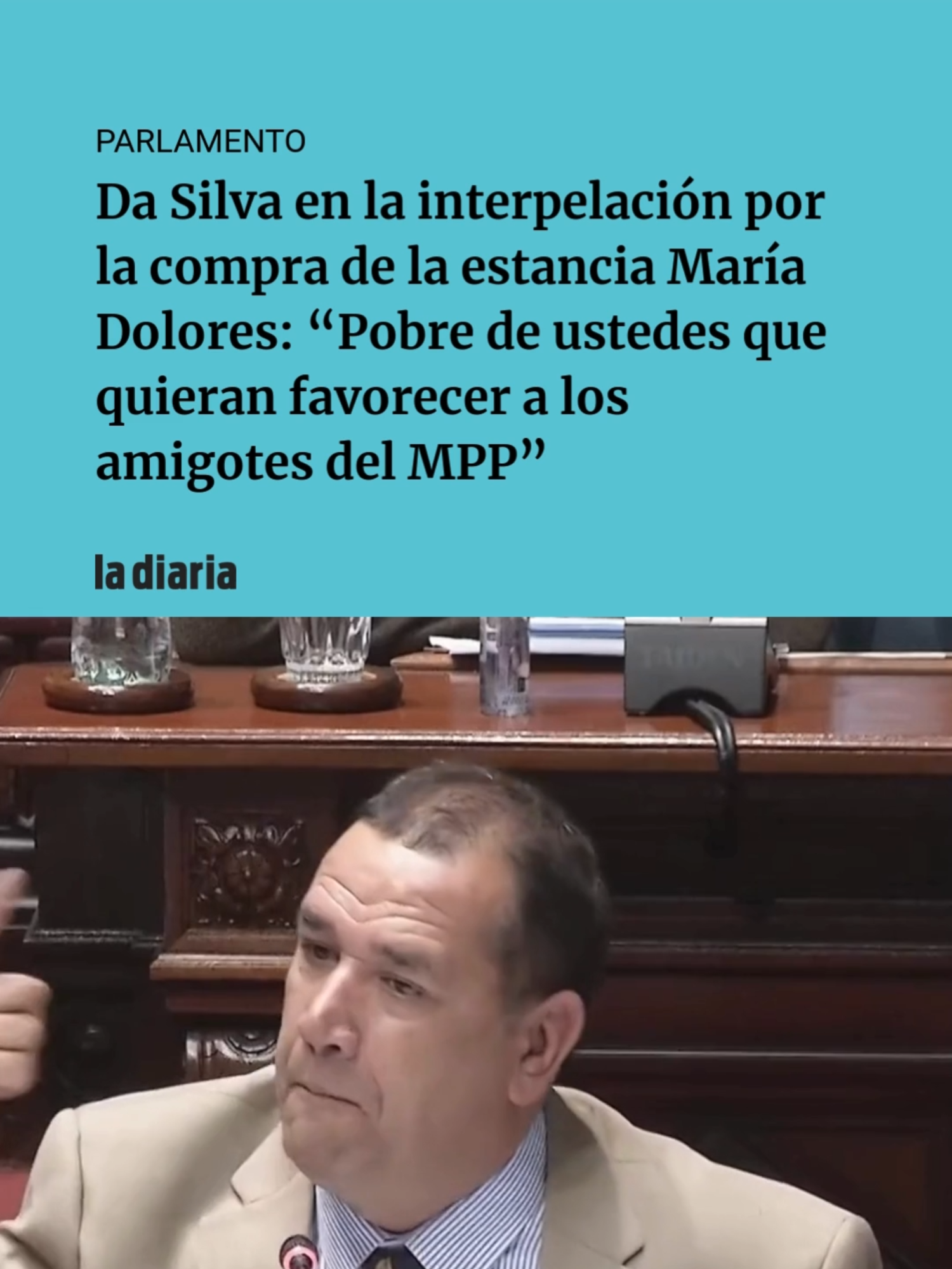 Este miércoles, el senador nacionalista Sebastián Da Silva encabeza la interpelación al ministro de Ganadería, Agricultura y Pesca, Alfredo Fratti, en el Senado.  El eje del debate es la polémica compra de la estancia María Dolores en Florida por US$32,5 millones, realizada por el Instituto Nacional de Colonización. Da Silva cuestionó el proceso, el valor de la compra y el destino de fondos públicos, acusando al gobierno de buscar beneficiar a allegados al Movimiento de Participación Popular y criticar la falta de planificación productiva. Seguí la interpelación en vivo en nuestra web. #Senado #SebastiánDaSilva #AlfredoFratti #MaríaDolores #Colonización #Florida #MovimientoDeParticipaciónPopular #INC #Ganadería #Agricultura #Parlamento #PolíticaUruguay #Interpelación #YamandúOrsi #FondosPúblicos #Transparencia