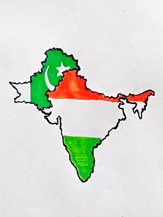Flag Map of Pakistan 🇵🇰,  India 🇮🇳 and Bangladesh 🇧🇩 #pakistan #flag #map #india #bangladesh 