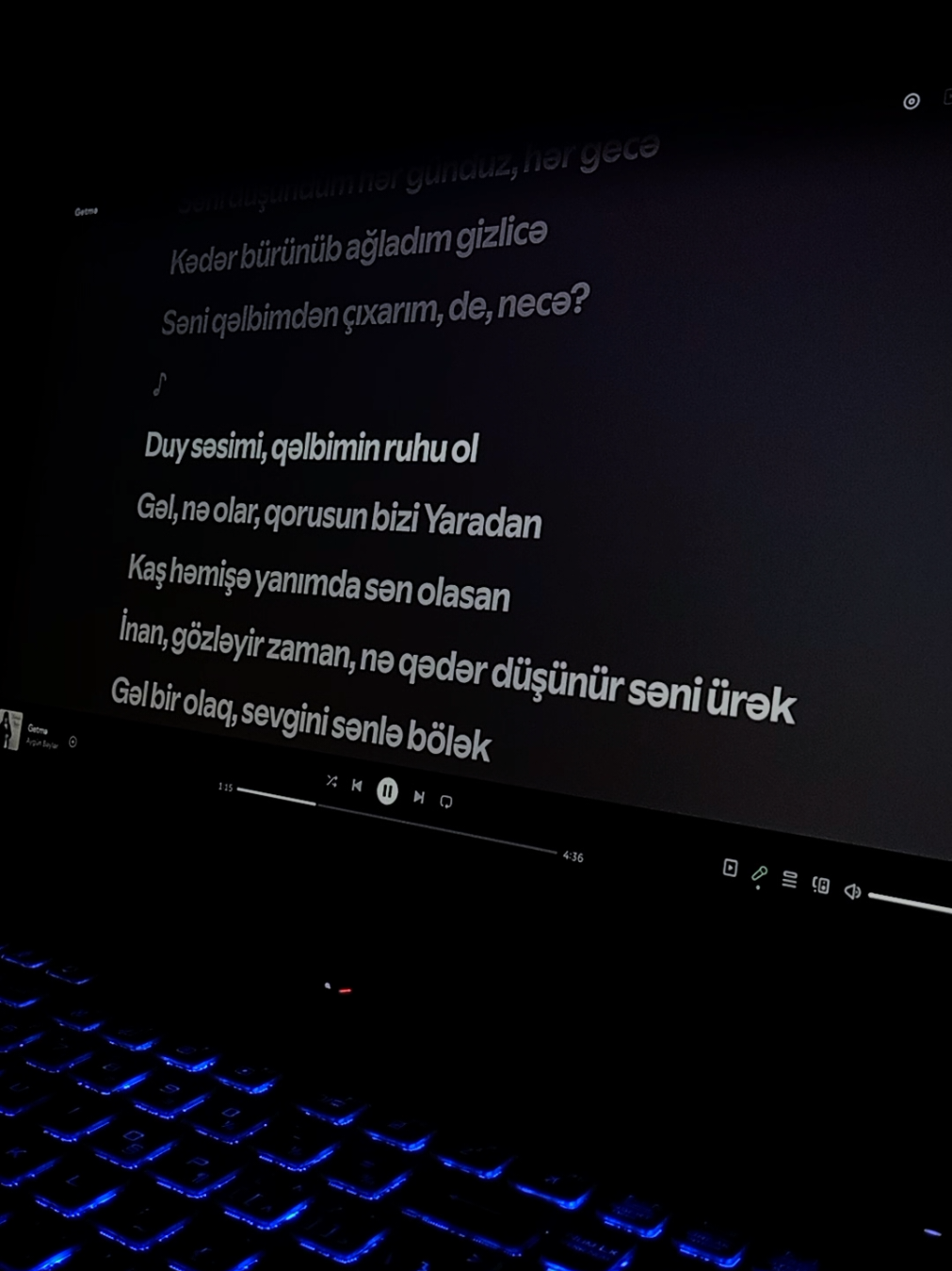 Aygün Bəylər-Getmə🥀 #creatorsearchinsights #lyrics #spotify #aygünbəylər #Getmə 