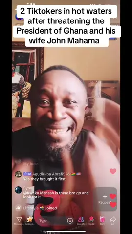 2 Tiktokers in hot waters after threatening the President of Ghana and his wife John Mahama. #fyp #foryoupage #fantecomedyarrest #ghanatiktok #helicoptercrash 