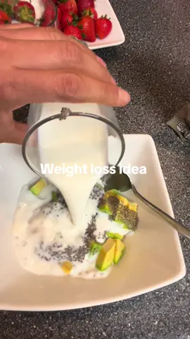 Avocado 🥑 chia seed and 2% 1 cup milk 