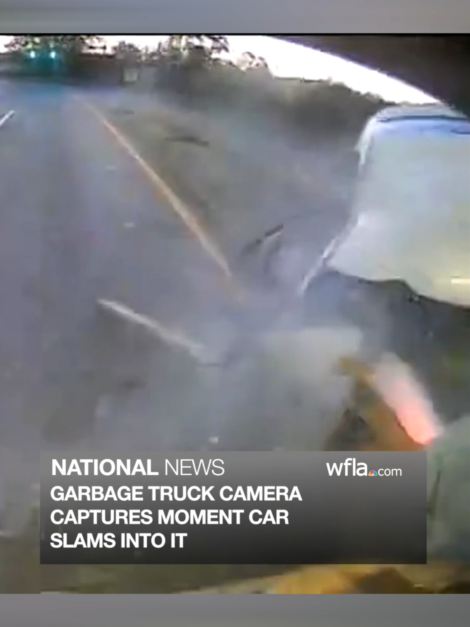 CRASH CAUGHT ON CAMERA: A 21-year-old driver is facing charges after slamming into the back of a garbage truck. He and his passenger survived the crash, but are in critical condition.