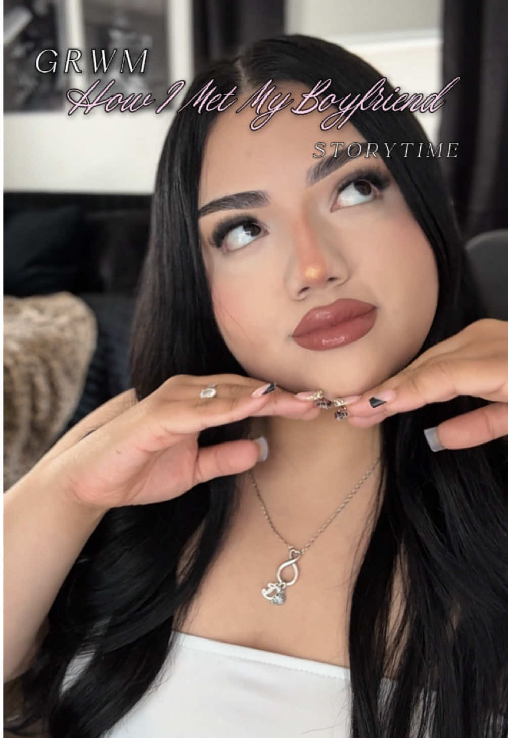 grwm + storytime! ⊹ᰔ updated everyday makeup routine! 🤍  happy wednesday mls! 💕 if you have a bf, how did yall meet? 🙊 all products used:  @elfcosmetics elf halo glow foundation & halo glow contour. @NIVEA face cream @L’Oreal Paris Makeup VN concealer shade (light) @tarte cosmetics concealer shade (light beige) @Milani Cosmetics concealer shade (nude ivory) @NARS Cosmetics hot escape cheek pallete. @wetnwildbeauty blush (pinch me pink)  @L.A. Girl Cosmetics lip liner (sugar & spice) @Benefit Cosmetics lip tint  @Too Faced lip injection ultimate lip plumper.  @Maybelline NY ink crayon (achieve it all)  #grwm #grwmstorytime #howimetmybf #sahg #getreadywithme 