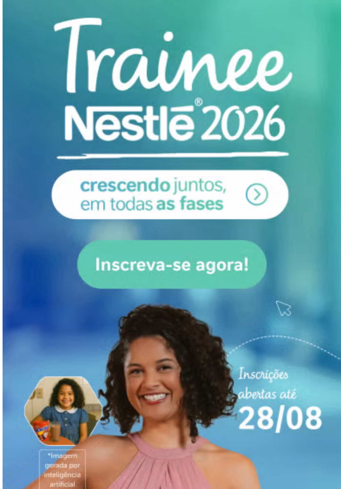 Já se imaginou sendo trainee em uma das áreas da Nestlé? Corre no link https://www.nestlecomvoce.com.br/programadetrainee e faça sua inscrição!!! Mas corre MESMO pq as inscrições vão até 28/ago/25!!! #OrgulhoDeSerNestlé #InfluencerNestlé #TraineeNestlé2026