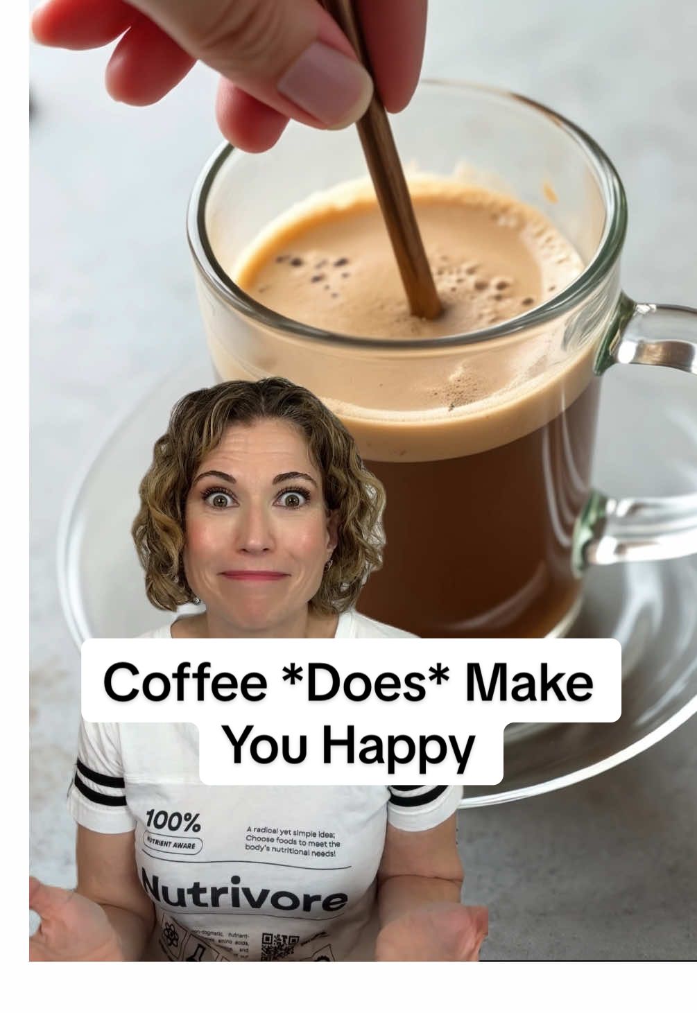 You aren’t crazy, you really do feel happier after a cup of coffee.   A 1995 study showed that low doses (75 mg and 150 mg) of caffeine improved  mood (increase in clearheadedness, happiness and calmness and decreases in tenseness) and cognition (attention, problem solving and delayed recall ) in healthy regular coffee drinkers with only one hour since their last caffeinated beverage. doi: 10.1007/BF02246055 #nutrivore #nutrition #nutrientdense #nutrients #caffeineaddiction #caffeinated #coffee #happy #cognition 