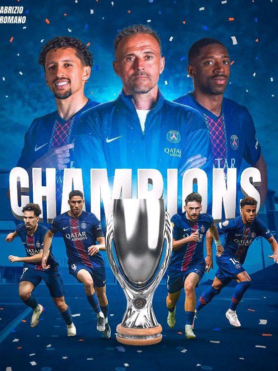 Psg beat Spurs to win the uefa super cup! Make that 𝐅𝐈𝐕𝐄 trophies this year 🏆