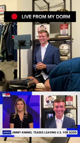 👀 Behind-the-scenes on your TV screen live from the corner of my dorm room! Making it work! Oh and @jimmykimmel my offer still stands I’ll skip class any day to pack your bags if you’re serious about fleeing to Italy!