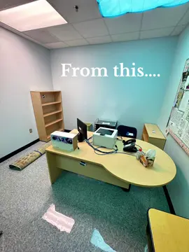 Office before and after! #readyforanewschoolyear #ssw #officesetup