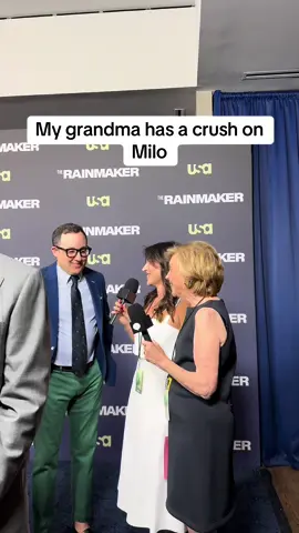 Obsessed with trying to set me up on the carpet oyyy #therainmaker #excusemygrandma #premiere #redcarpet PJByrne #MiloCallaghan @USA Network 