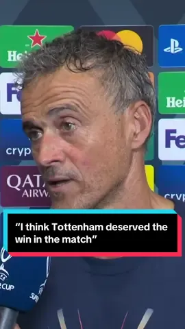 “I think Tottenham deserved the win in the match” Kind words from Luis Enrique for the Tottenham team 👏 #psg #parissaintgermain #luisenrique #supercup 