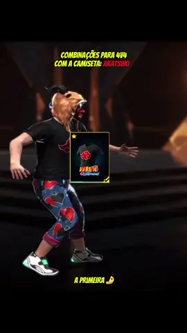Combinações para 4v4 com a camiseta da: AKATSUKI #freefire #skinsff #combinaçaoff #fyp #narutoff 