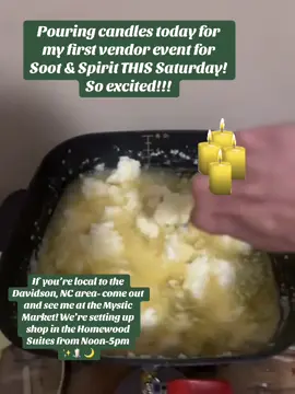 I have been prepping for this event for months but, alas, ADHD, chronic illness and mom life struck again and here I am 3 days before my first event trying to finish pouring all my candles into the gorgeous vessels I’ve found at various thrift stores! If you haven’t already- go follow me on instagram @sootandspiritsc #smallbusinesslove #intentionalmoments #sootandspiritsc #candlemaking 