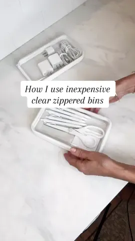 I stumbled upon these zippered cases @walmart and wanted to share with you different ways you can use them to get organized as a new school year begins📚 I like that they are inexpensive, clear and you can keep them all in a bin for easy access. They are also great for travel.✈️ Bonus: I use these silicone bands to keep cords organized.📱 @wrapitstorage @Walmart @target  ✨LINKS are in my profile  #declutteryourlife #organizingtips #getorganized #decluttering #homehacks 