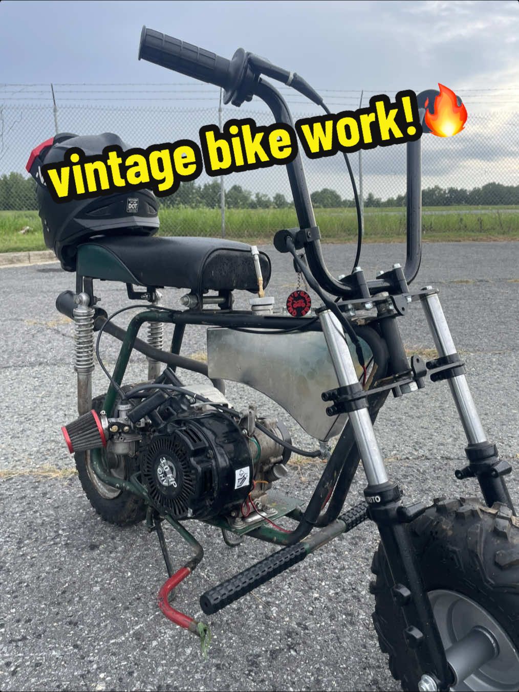 getting the vintage bike riding!🔥 #minibike #oldminibikes #qmansgarage 