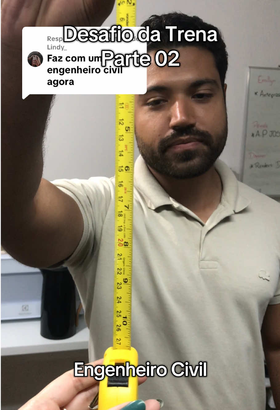 Respondendo a @Lindy_ Desafio da trena parte 02, agora com os engenheiros do escritórioo. #viral #fyp #trend #arquitetura #obra 