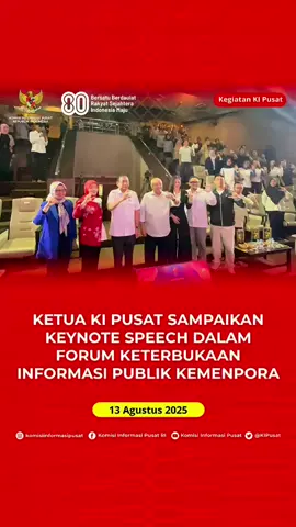 📢 Inspirasi untuk keterbukaan! Keynote speech Ketua Komisi Informasi Pusat di Forum Keterbukaan Informasi Publik Kemenpora mengajak semua pihak bersinergi wujudkan Indonesia yang lebih terbuka 🤝💡 #KeterbukaanInformasi #GenerasiMelekInformasi #komisiinformasipusat #kemenpora 