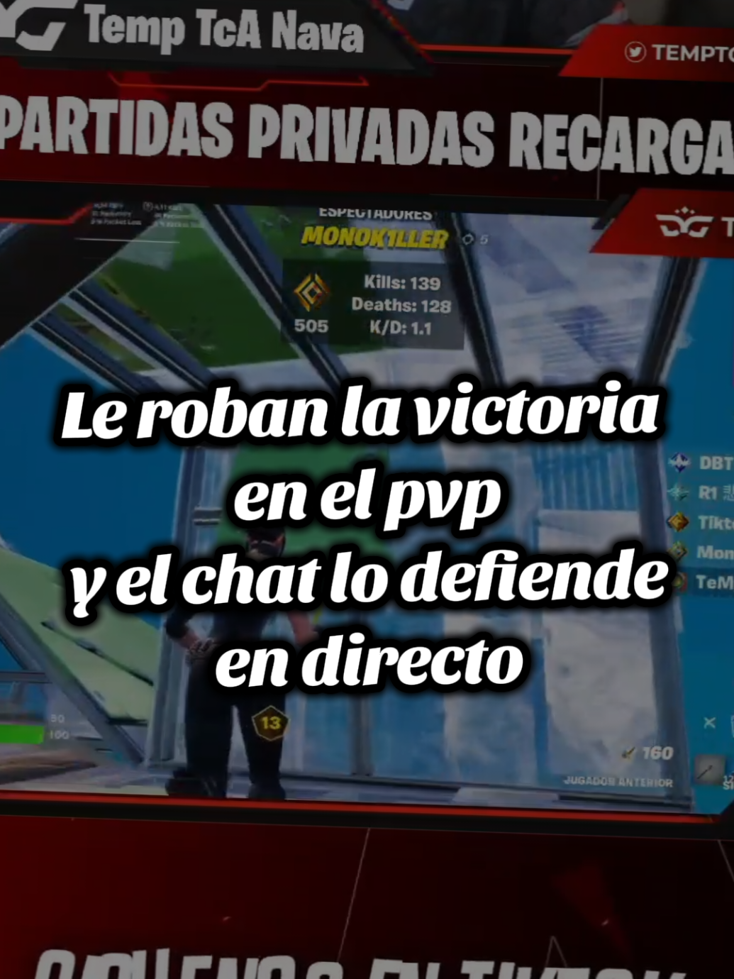 le roban la victoria en fortnite y el chat lo defiende en el directo #tiktoklive #livehighlights #fortnite #fortnitebattleroyale #torneogamer 