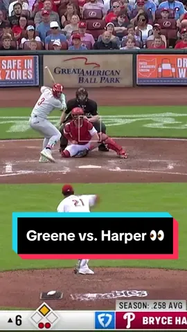 Hunter Greene strikes out Bryce Harper in his return from the IL 😮‍💨 #MLB #baseball #huntergreene #reds 