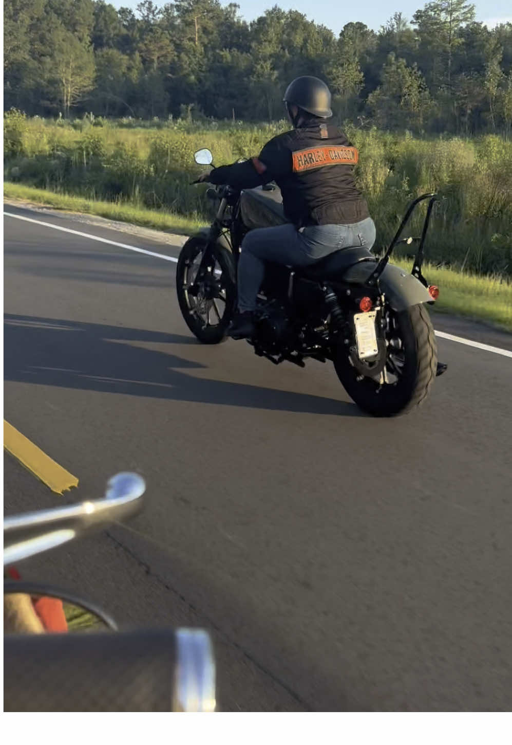 My girl did a thing today…Got her license Monday, the rain finally let up today so she could take her bike out and get her first ever road ride in 🤙🤙🤙 #HarleyDavidson #Motorcycles #BikerChick #FirstRide 