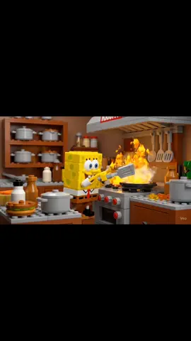 SpongeBob jadi tukang masak di dunia LEGO! 🤯 #spongebob #lego #krabbypatty #stopmotion  #animation #lucu #komedi  #mainananak #tiktok #untukmu #fyp 
