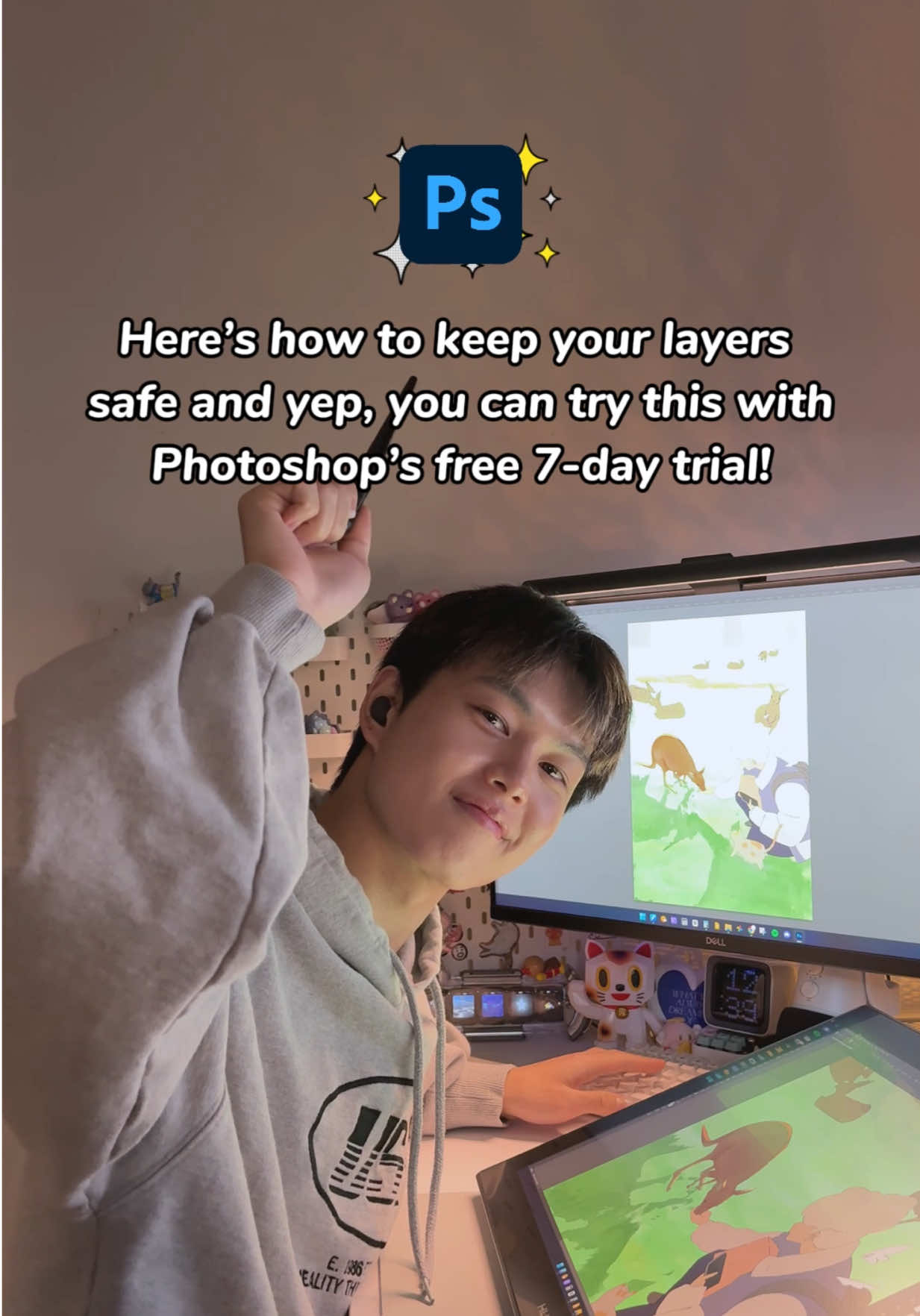 Destroy your art? Never again! Here’s 3 simple tips I use to draw in Adobe Photoshop 🖌️💻 Start your Adobe Photoshop free trial today to take control of your illustrations! ✨ @Adobe #adobepartner  #PhotoshopTips #photoshoptutorial #digitalArt #arttok      
