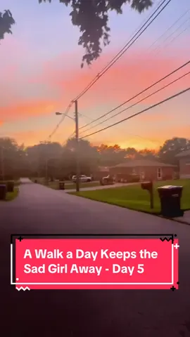 Day 5 of A Walk a Day Keeps the Sad Girl Away 🩷 A day late thanks to storms, but worth it — cats, deer, and a sunset. #awalkadaykeepsthesadgirlaway #walkingchallenge #hotgirlwalk #selfcarejourney #fypシ 