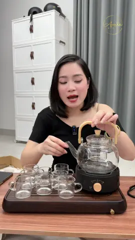 Bộ combo bình trà bếp hồng ngoại và chén trà #boamtra #boamtradep 8