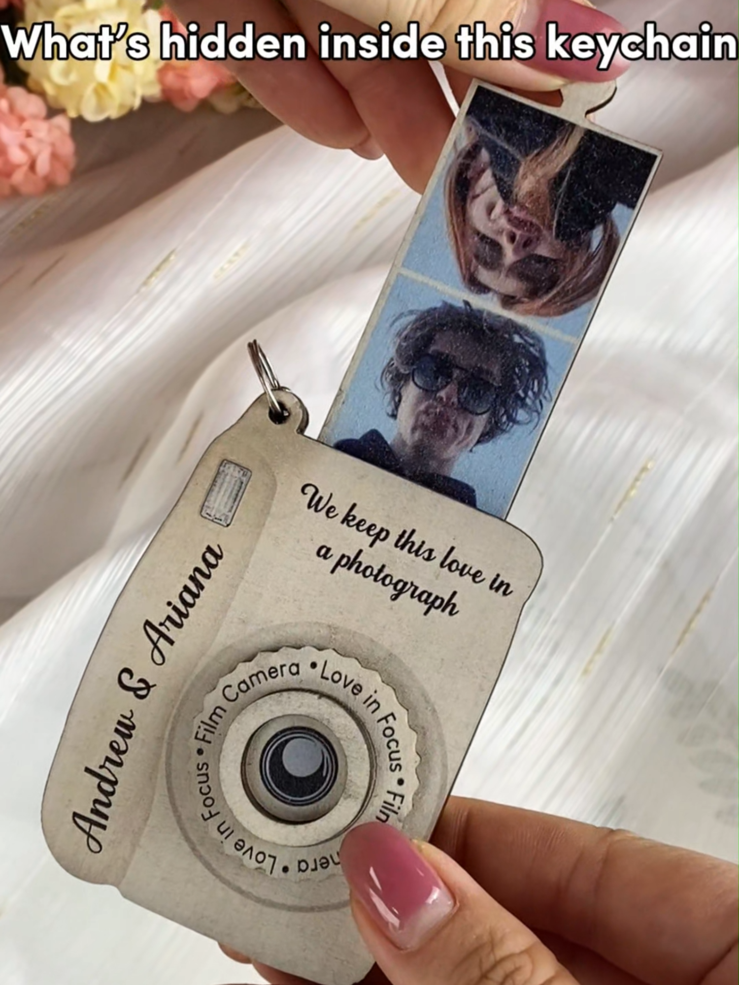 📸 What's hidden inside this keychain will melt your heart ❤️ ✨ Personalize it with your own photos & names – carry your memories everywhere!