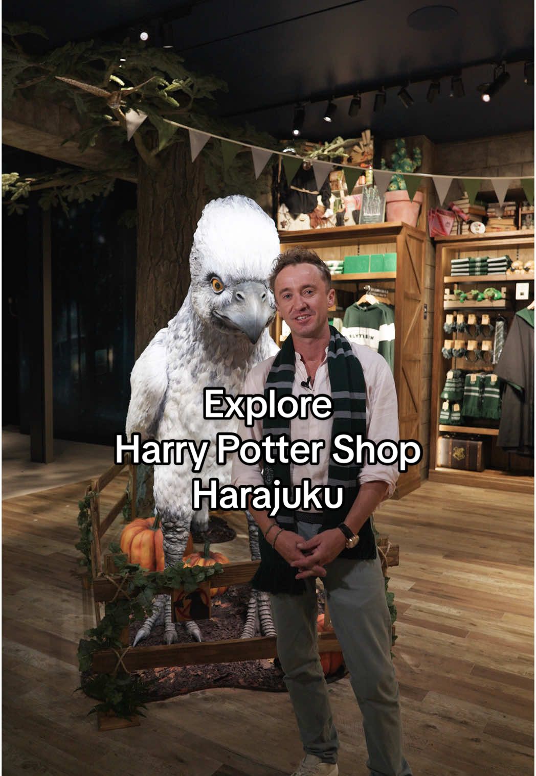 🧙‍♂️: Can you give us a tour of Harry Potter Shop Harajuku? Tom: Of course! 🧙‍♂️: Can you do it in Japanese? Tom: Wait, what? 😳 Join @Tom Felton as he explores the brand-new #HarryPotterShopHarajuku! 🧙‍♂️： #ハリポタショップ原宿 を紹介してもらえますか？ トム：もちろん 🧙‍♂️：じゃあ、日本語でお願いします トム：えっ😳