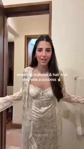 wedding makeup & hair trial day was a success 🤞🏼 #weddingtok #makeuptrialtips #bridaltok #bridalera #2025bride 