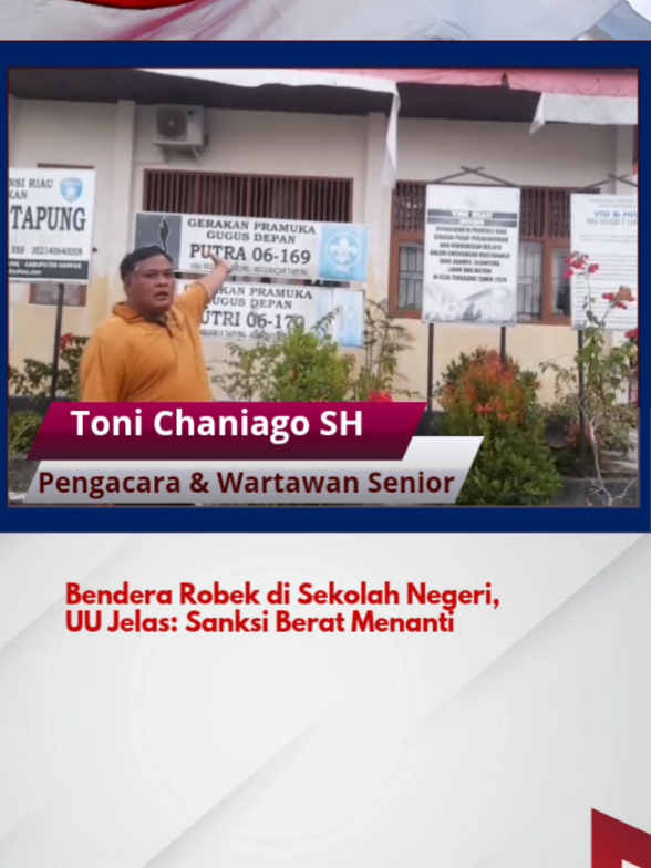 #fyp #viral #tiktok #SMAN #pendidikan 🇮🇩 MENJELANG HUT RI KE-80 — Merah Putih di SMAN 5 Tapung, Kampar… LUSUH, PUDAR, ROBEK, BERDEBU! 😡 Toni SH & Wartawan Senior Riau GERAM! UU 24/2009: Larang Keras Bendera Rusak 🚫 ⚠️ Sanksi: 1 Tahun Penjara / Rp100 Juta Denda 📢 Simbol Negara Bukan Hiasan — Ini Martabat Bangsa! @KEMENDIKBUD OFFICIAL @Kemendikbud @kemendikbudd @kemendikbudri 