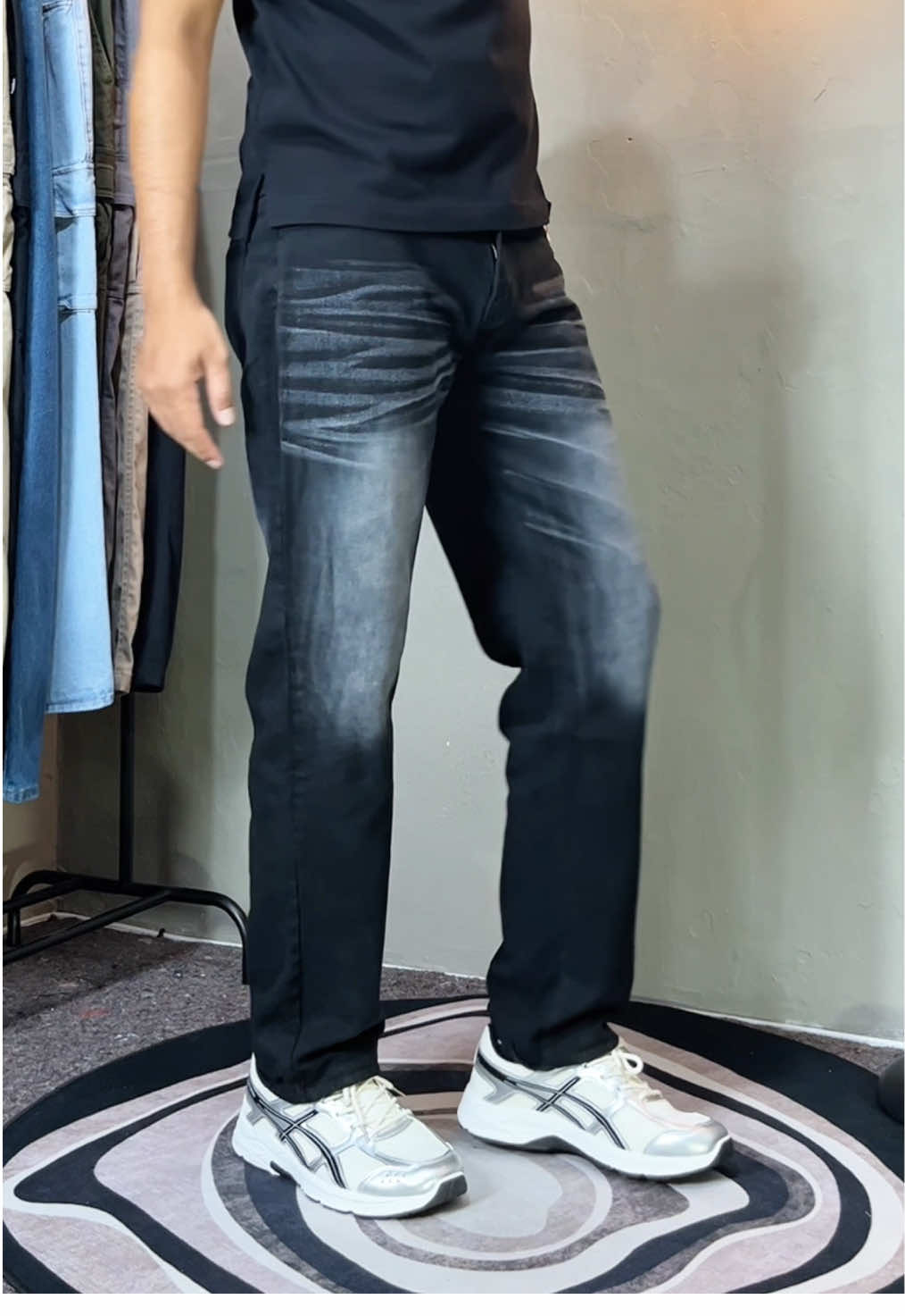 Celana Jenas Reguler Hitam Wishker 🔥 #celanajeans #celanajeanspanjang #reguler #standard #rekomendasi 