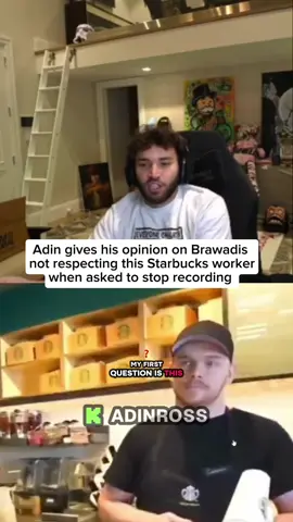 Adin gives his opinion on Brawadis not respecting this Starbucks worker when asked to stop recording #adinross #brawadis #starbucks #worker #respecting 