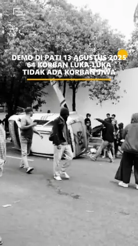 Sebanyak 64 orang mengalami luka-luka dalam aksi unjuk rasa yang berlangsung di depan Kantor Bupati Pati, Jawa Tengah, pada Rabu (13/8/2025).  Plt Kepala Dinas Kesehatan Kabupaten Pati, Lucky Pratugas Nasrimo, menyatakan bahwa para korban luka dirawat di sejumlah fasilitas kesehatan, yakni RSUD RAA Soewondo, Klinik Marga Husada, Klinik Pratama PMI, dan RS Keluarga Sehat. Menurut Lucky, rincian jumlah korban yang dirawat adalah sebagai berikut: 40 orang di RSUD RAA Soewondo, empat orang di Klinik Marga Husada, satu orang di Klinik Pratama PMI, tujuh orang di RS Keluarga Sehat, dan 12 orang menerima perawatan di lokasi. Dari total tersebut, enam orang harus menjalani perawatan inap, sementara sisanya dirawat jalan. Terkait dengan korban meninggal, Lucky menegaskan bahwa hingga saat ini tidak ada laporan mengenai hal tersebut. Sumber : kompas.com