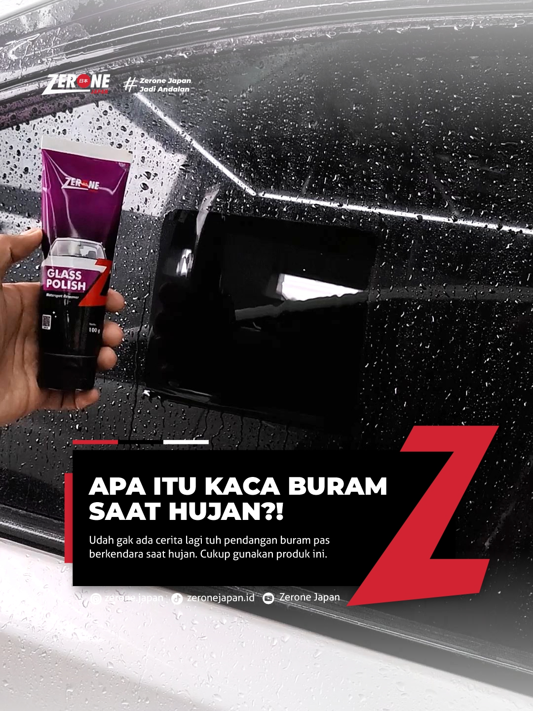 Jangan biarkan kaca buram ganggu perjalananmu! 🌧️ Zerone Glass Polish bikin pandangan jernih kembali. 📍 Datang langsung ke Zerone Japan sekarang juga! #pembersihjamurkacamobil #jamurkacamobil #jamurkaca #perawatanmobil #glasspolish #glasspolishzerone #zeronejapan #zeronejapanjadiandalan