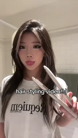 How I style my hair when I don’t feel lazy :p #fyp #hairstyle #hairtutorial #layerhaircut #wolfcut (sorry the lighting sucked im buying a mini ring light rn)