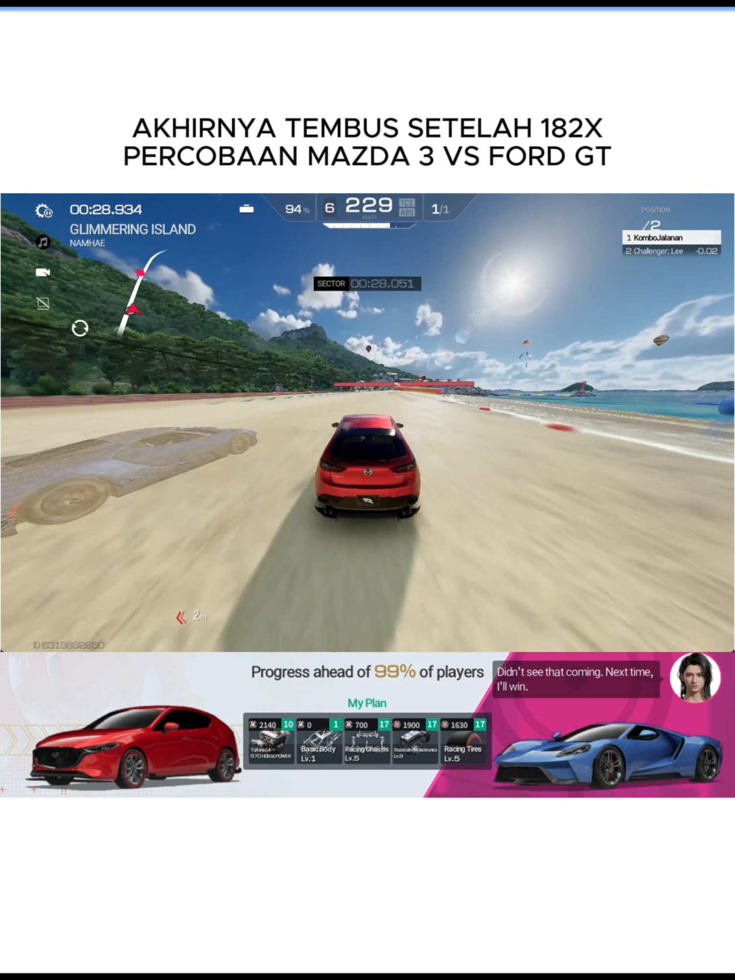 Mazda 3 vs Ford GT di racing master #legendarycup #racingmaster #tiktoklive #livehighlights #RacingMasterSEA