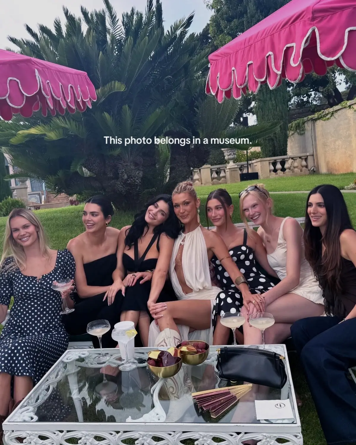 NEW | #BellaHadid with her friend #KylieJenner, #KendallJenner, #HaileyBieber, and #AlexConsani at her Orebella event. 