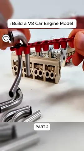 i Build a V8 Car Engine Model PART 2 #miniengine #enginebuild #engineering #v8 #tiktokviral