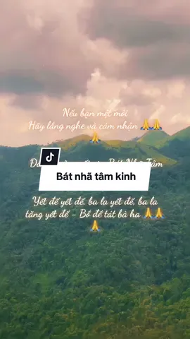 Nếu bạn mệt mỏi  Hãy lắng nghe và cảm nhận 🙏🙏🙏  Đây là câu cuối của Bát Nhã Tâm Kinh  Yết đế yết đế, ba la yết đế, ba la tăng yết đế - Bồ đề tát bà ha 🙏🙏🙏 #batnhatamkinh  #tamkinh 