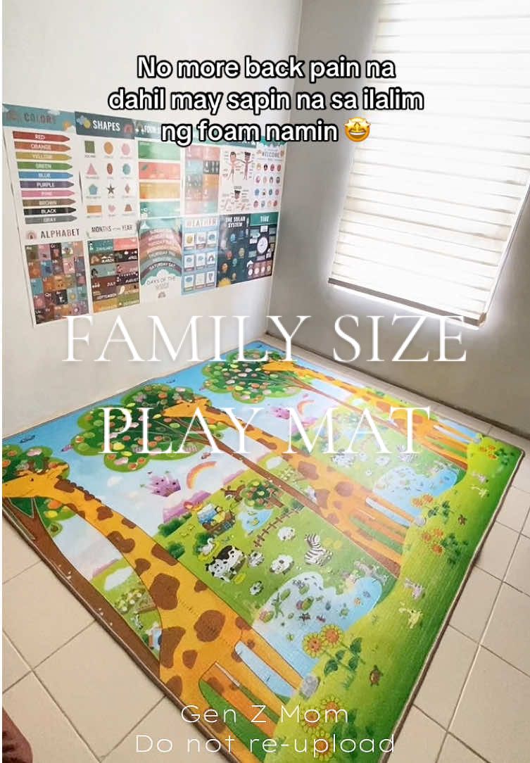 No more back pain na dahil may sapin na sa ilalim ng foam namin 🤩 #familysizeplaymat #foldableplaymat #playmatforkidsandbaby #crawlingpadforbabies 