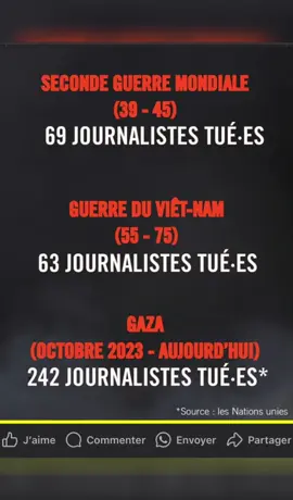 Autant de journalistes tués… C’est jamais arrivé !! #israel #gaza #palestine🇵🇸 #journalistes 