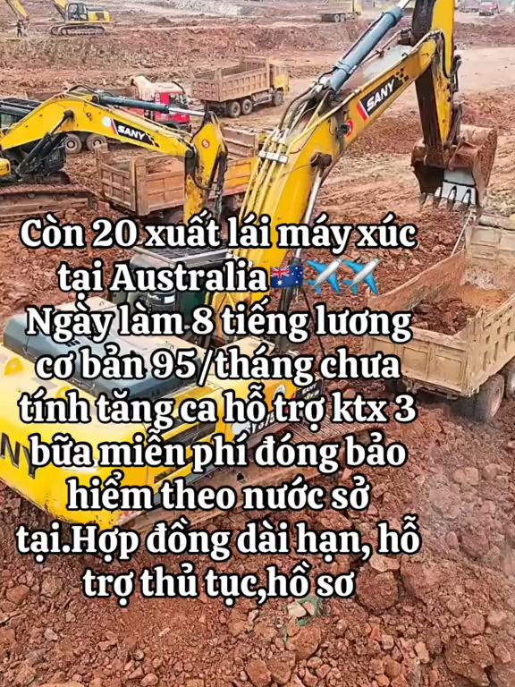 Muốn giàu thì đi Úc cơ hội cho anh em có tay nghề lái máy không yêu cầu học tiếng,bằng cấp đánh đổi vài năm để có nhà cao cửa rộng  #laodong🇦🇺 #vietuc #láimayxuc  #fyp #xuhuong #xuhuongtiktok #visauc #visauc482 #xklduc #vieclamuc