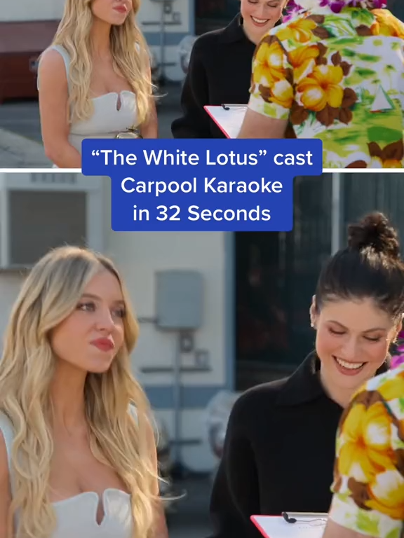114 Watch the cast of “The White Lotus” do only on Apple TV+ #CarpoolKaraoke #sydneysweeney #alexandradaddario #cindybartlettmurray #appletvplus